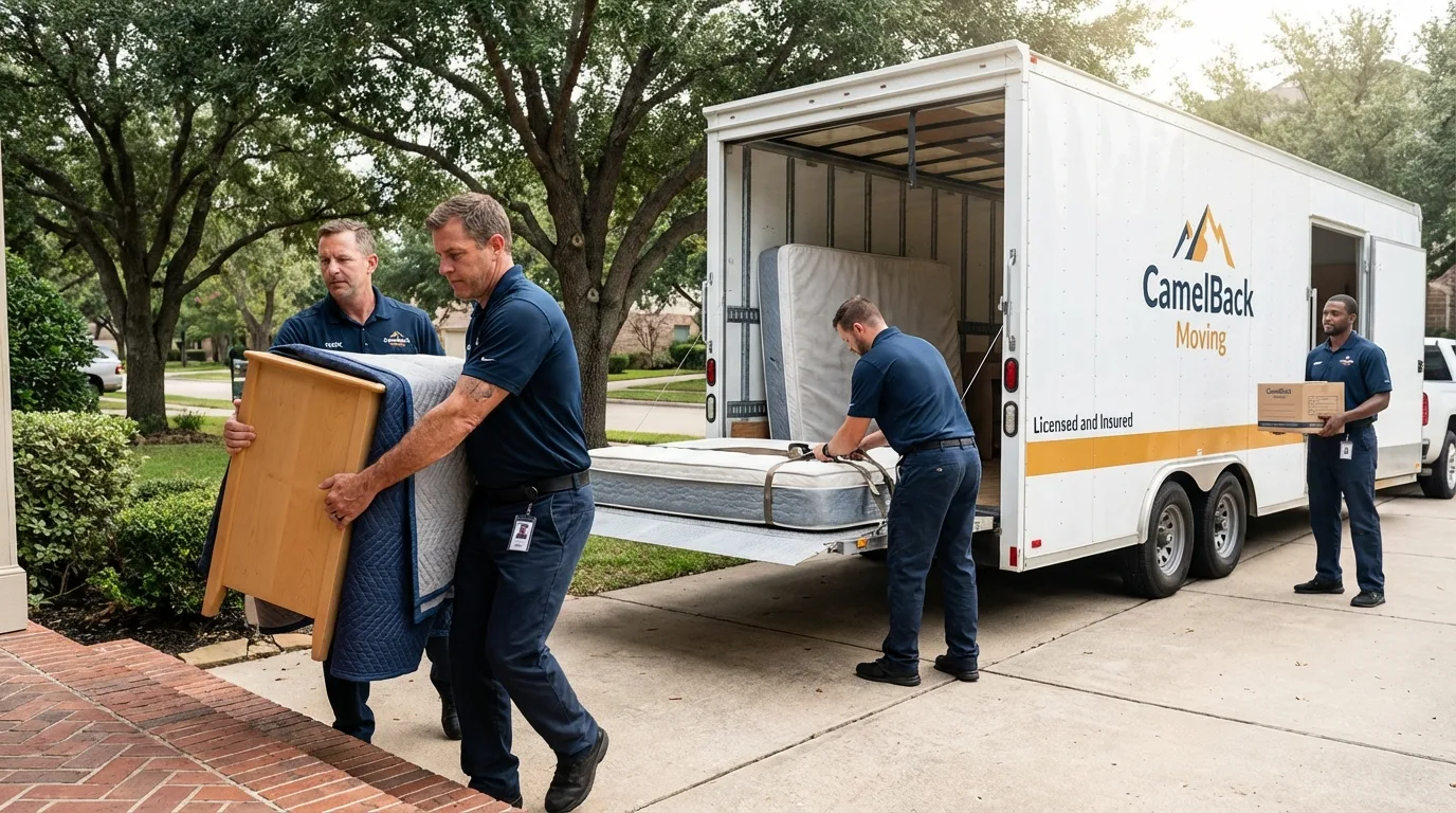 Crew loading residential truck for cross-state move from New Cumberland, PA